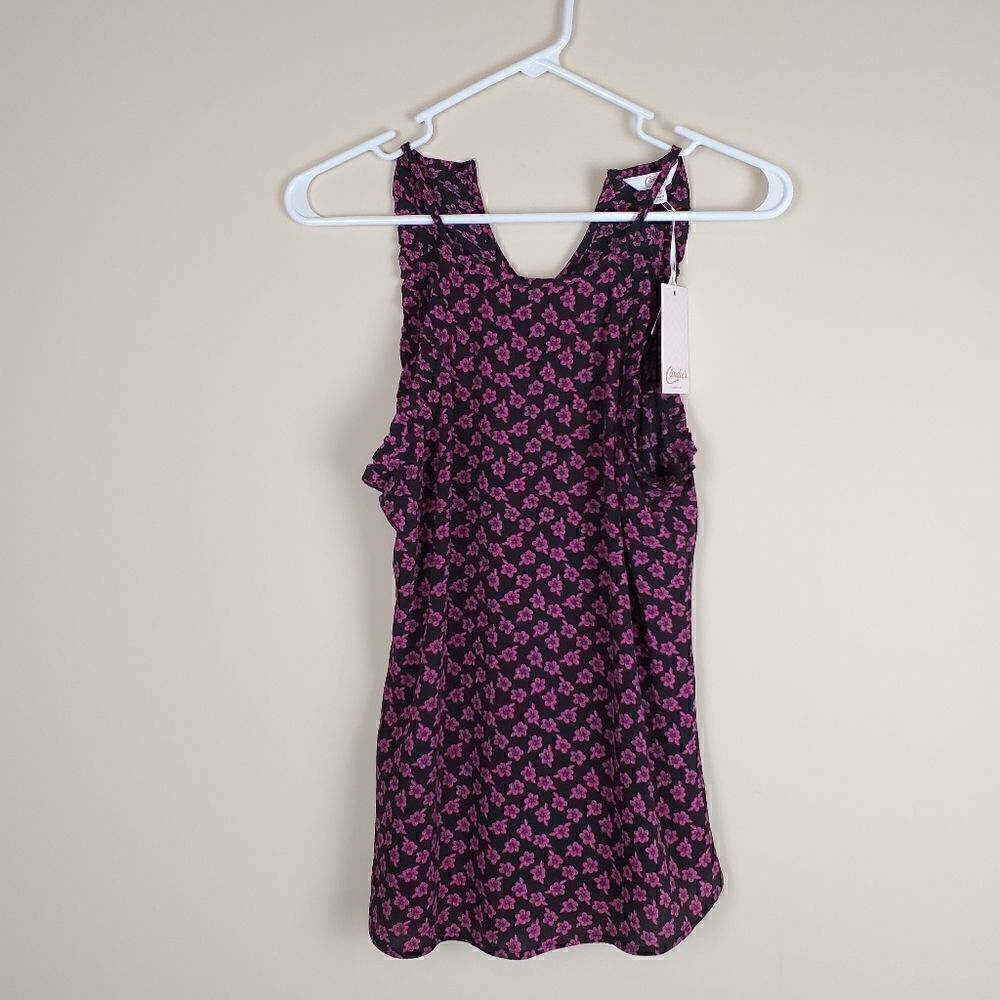 Candies Black & Pink Floral Tank Size XS